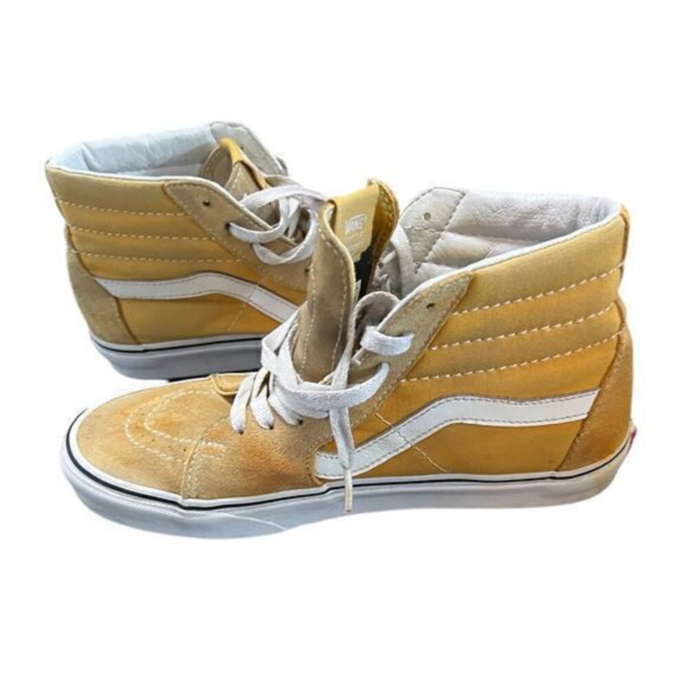 VANS Men’s Mustard Yellow Hi Top Suede & canvas SK8 Old Skool Size 6.5